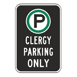 Oxford Series: (Parking Symbol) Clergy Parking Only Sign