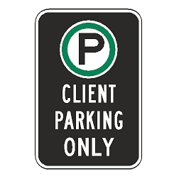 Oxford Series: (Parking Symbol) Client Parking Only Sign