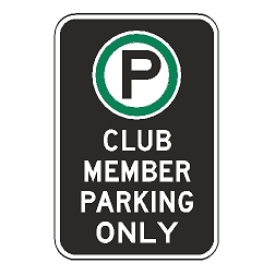Oxford Series: (Parking Symbol) Club Member Parking Only Sign