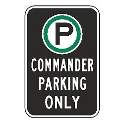 Oxford Series: (Parking Symbol) Commander Parking Only Sign