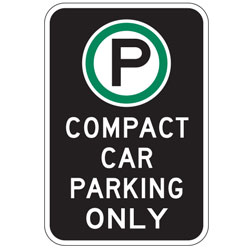 Oxford Series: (Parking Symbol) Compact Car Parking Only Sign