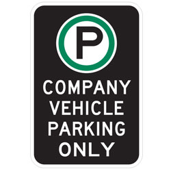 Oxford Series: (Parking Symbol) Company Vehicle Parking Only Sign
