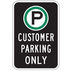 Oxford Series: (Parking Symbol) Customer Parking Only Sign