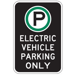 Oxford Series: (Parking Symbol) Electric Vehicle Parking Only Sign
