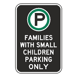 Oxford Series: (Parking Symbol) Families With Small Children Parking Only Sign