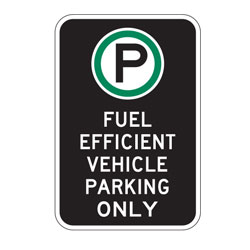 Oxford Series: (Parking Symbol) Fuel Efficient Vehicle Parking Only Sign