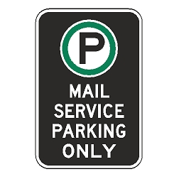 Oxford Series: (Parking Symbol) Mail Service Parking Only Sign