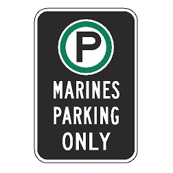 Oxford Series: (Parking Symbol) Marines Parking Only Sign