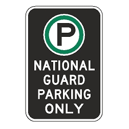 Oxford Series: (Parking Symbol) National Guard Parking Only Sign