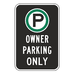 Oxford Series: (Parking Symbol) Owner Parking Only Sign