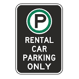 Oxford Series: (Parking Symbol) Rental Car Parking Only Sign