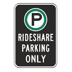 Oxford Series: (Parking Symbol) Rideshare Parking Only Sign