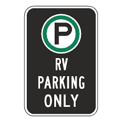Oxford Series: (Parking Symbol) RV Parking Only Sign