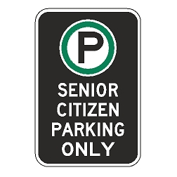 Oxford Series: (Parking Symbol) Senior Citizen Parking Only Sign