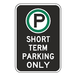 Oxford Series: (Parking Symbol) Short Term Parking Only Sign