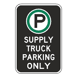 Oxford Series: (Parking Symbol) Supply Truck Parking Only Sign