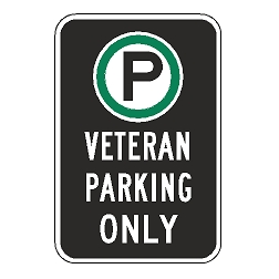 Oxford Series: (Parking Symbol) Veteran Parking Only Sign