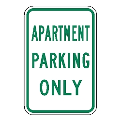 Apartment Parking Only Sign