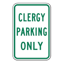 Clergy Parking Only Sign