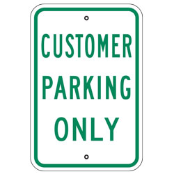 Customer Parking Only Sign