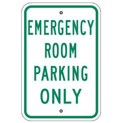 Emergency Room Parking Only Sign