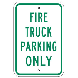 Fire Truck Parking Only Sign