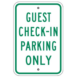 Guest Check in Parking Only Sign