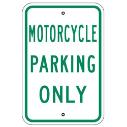 Motorcycle Parking Only Sign