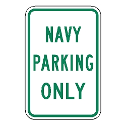 Navy Parking Only Sign