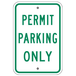 Permit Parking Only Sign
