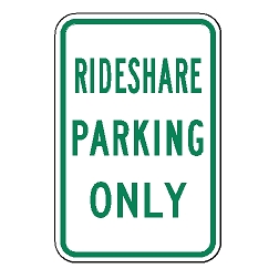 Rideshare Parking Only Sign