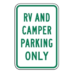 RV And Camper Parking Only Sign