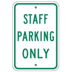 Staff Parking Only Sign