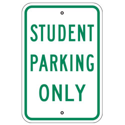 Student Parking Only Sign
