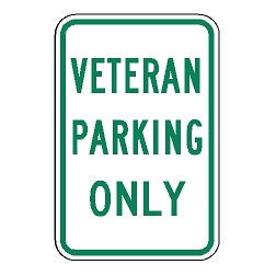 Veteran Parking Only Sign