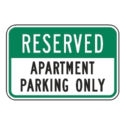 Reserved Apartment Parking Only Sign