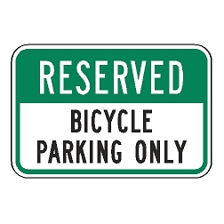 Reserved Bicycle Parking Only Sign