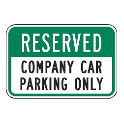 Reserved Company Car Parking Only Sign