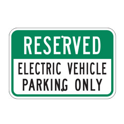 Reserved Electric Vehicle Parking Only Sign