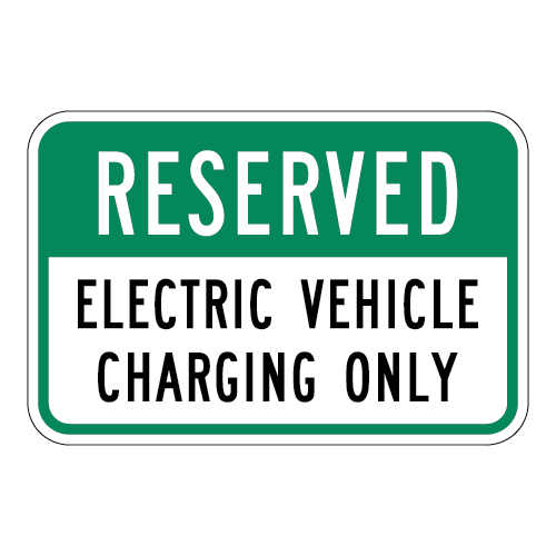 Reserved Electric Vehicle Charging Only Sign