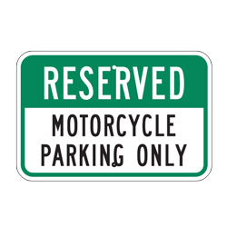 Reserved Motorcycle Parking Only Sign