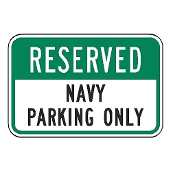 Reserved Navy Parking Only Sign