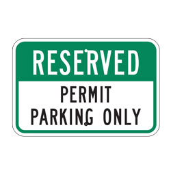 Reserved Permit Parking Only Sign