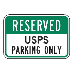 Reserved USPS Parking Only Sign