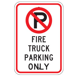 No Parking Fire Truck Parking Only Sign