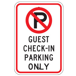 No Parking Guest Check in Parking Only Sign