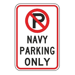 No Parking Navy Parking Only Sign