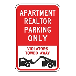 Apartment Realtor Parking Only Violators Towed Away Sign