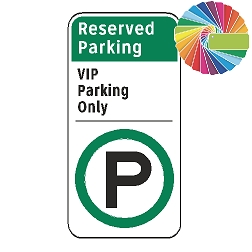 VIP Parking Only | Architectural Header with Words & Symbol | Universal Permissive Parking Sign