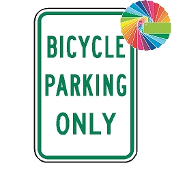 Bicycle Parking Only | MUTCD Compliant Word Only | Universal Permissive Parking Sign